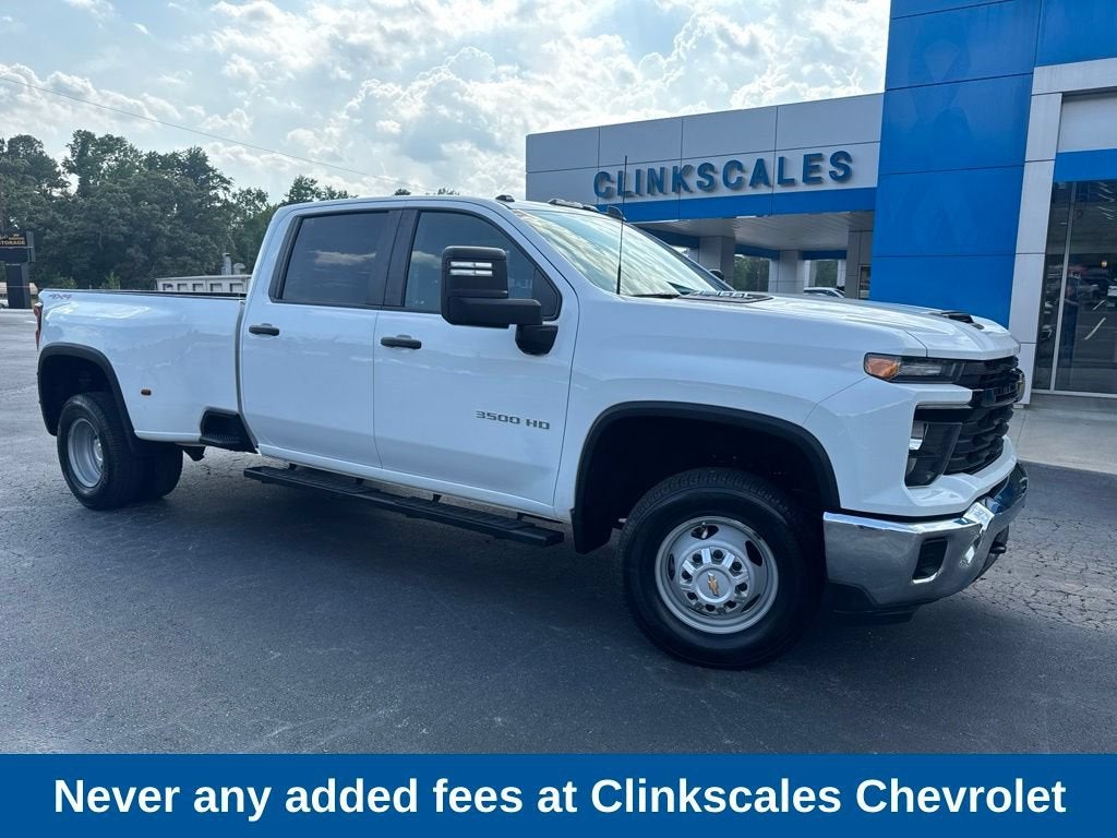 2024 Chevrolet Silverado 3500 HD WT DRW in Summit White — front three-quarter view