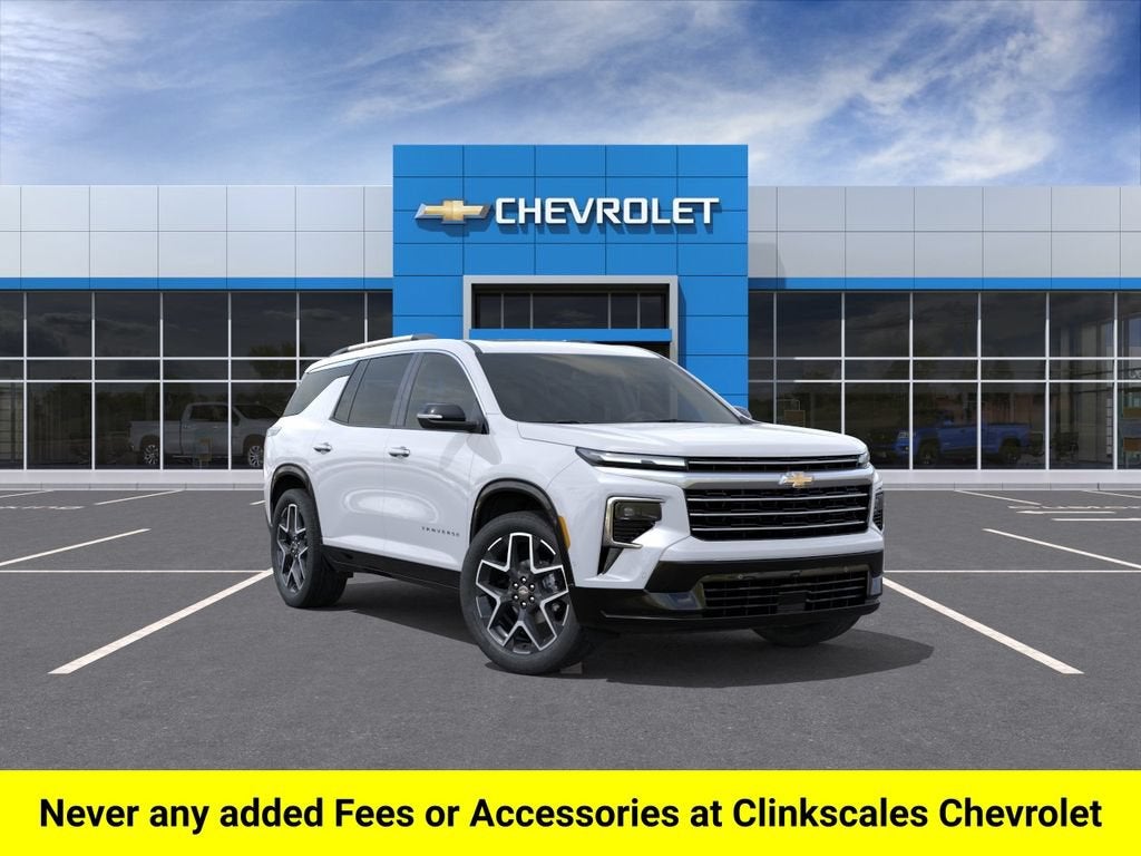 2026 Chevrolet Traverse High Country in Polar White Tricoat — front three-quarter view